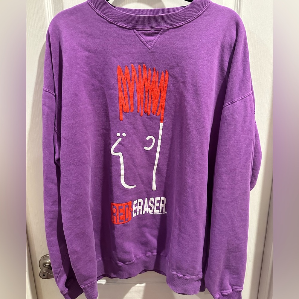 Red Eraser Vintage Sweatshirt Purple in good condition crewneck